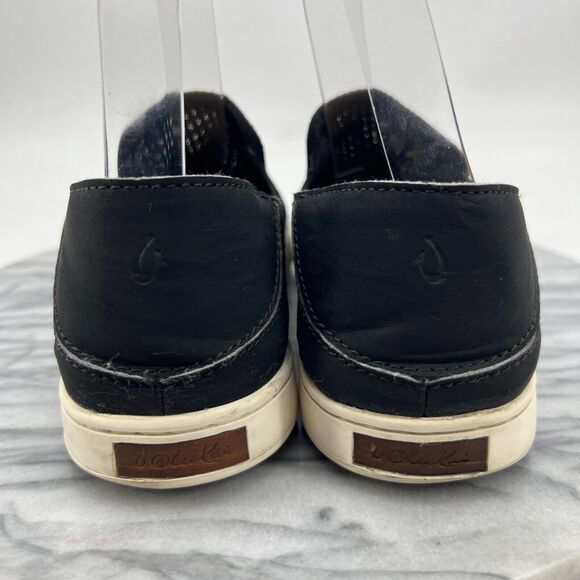 Olukai Womens 9 Shoes Black Pehuea Slip On Sneakers Breathable Mesh Loafer - Picture 5 of 14